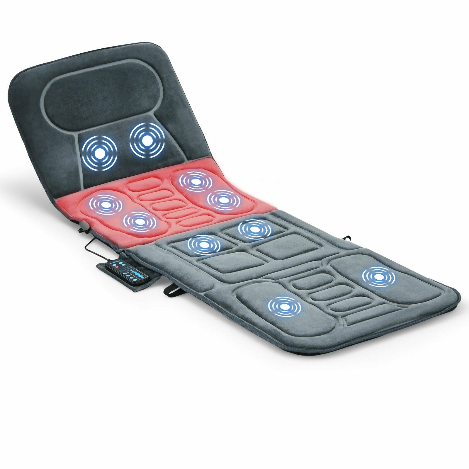 Foldable Massage Mat With Heat, 10 Vibration Motors, Gray Back Massager at Gallery Canada
