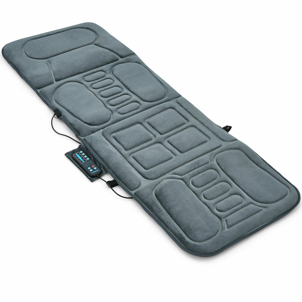 Foldable Massage Mat With Heat, 10 Vibration Motors, Gray Back Massager Gray at Gallery Canada