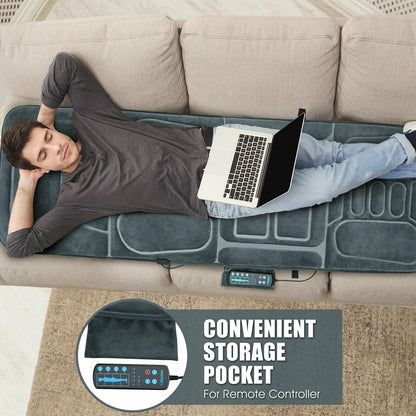 Foldable Massage Mat With Heat, 10 Vibration Motors, Gray Back Massager at Gallery Canada