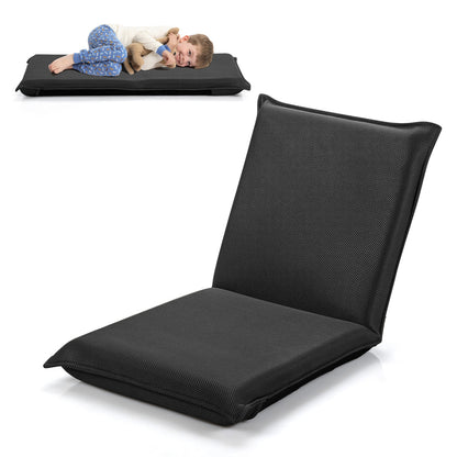 Adjustable 6 positions Folding Lazy Man Sofa Chair Floor Chair, Black Floor Chairs at Gallery Canada