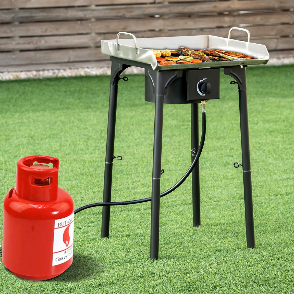 100,000 BTU Portable Propane Camp Stove, Adjustable Legs, Black Outdoor Grills at Gallery Canada