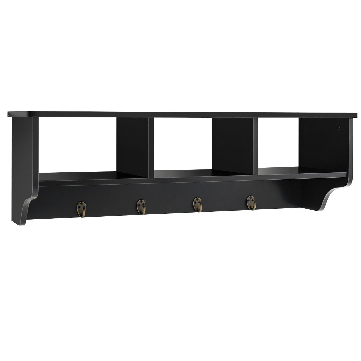Wall Mount Cubby Organizer Hooks Entryway Storage Shelf, Black Coat Racks & Hall Trees at Gallery Canada