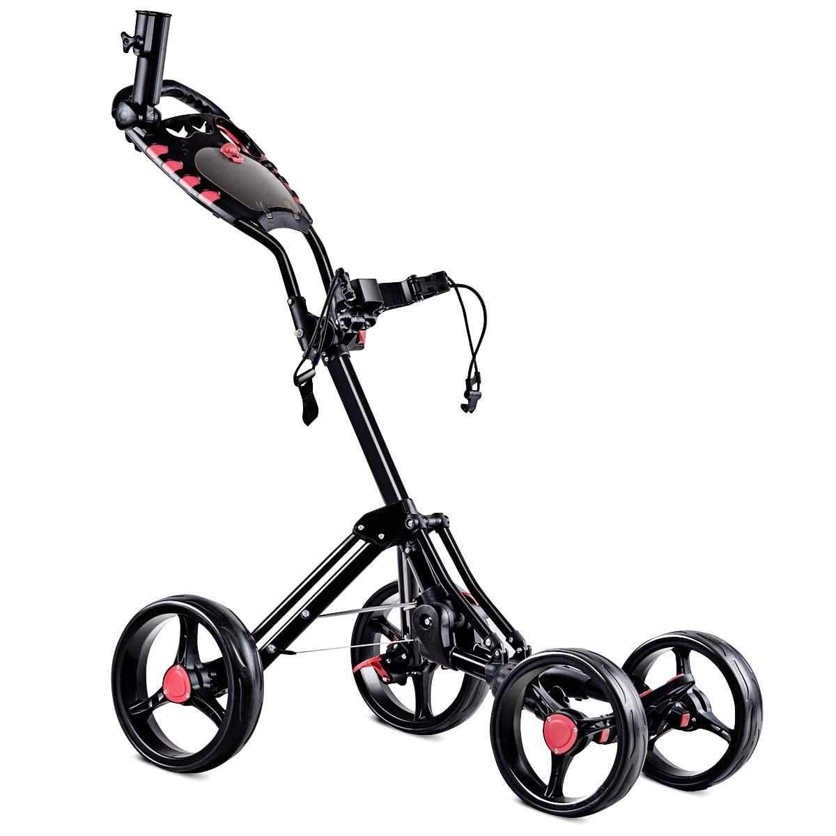4 Wheel Folding Golf Pull Push Cart Trolley, Black Golf at Gallery Canada