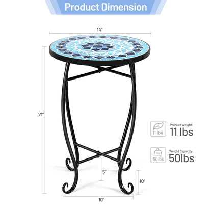 Steel Accent Plant Stand, Table, Cobalt Blue Plant Stands at Gallery Canada