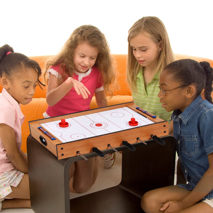 2 in 1 In/Outdoor Air Hockey Foosball Game Table, Brown Game Room at Gallery Canada