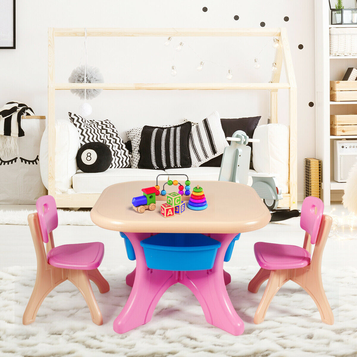 3-Piece Plastic Play Table And Chair Set, Multicolor Kids Table & Chair Sets at Gallery Canada
