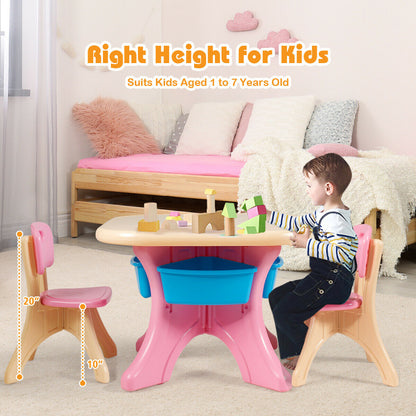 3-Piece Plastic Play Table And Chair Set, Multicolor Kids Table & Chair Sets at Gallery Canada