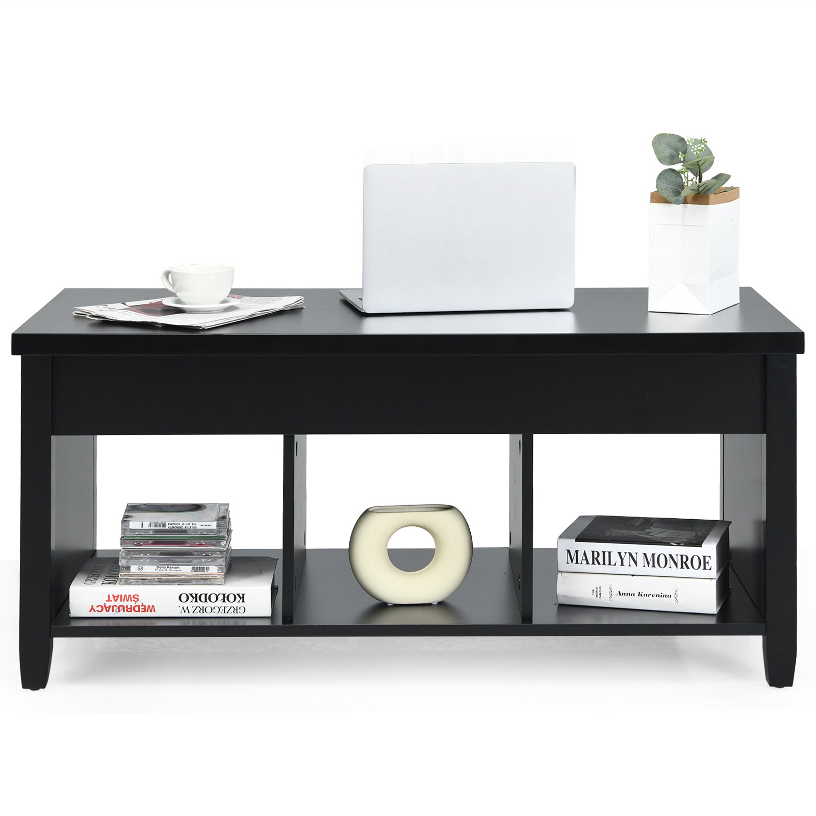 Lift Top Coffee Table, Hidden Storage, Black Coffee Tables at Gallery Canada