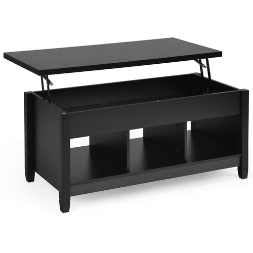 Lift Top Coffee Table, Hidden Storage, Black