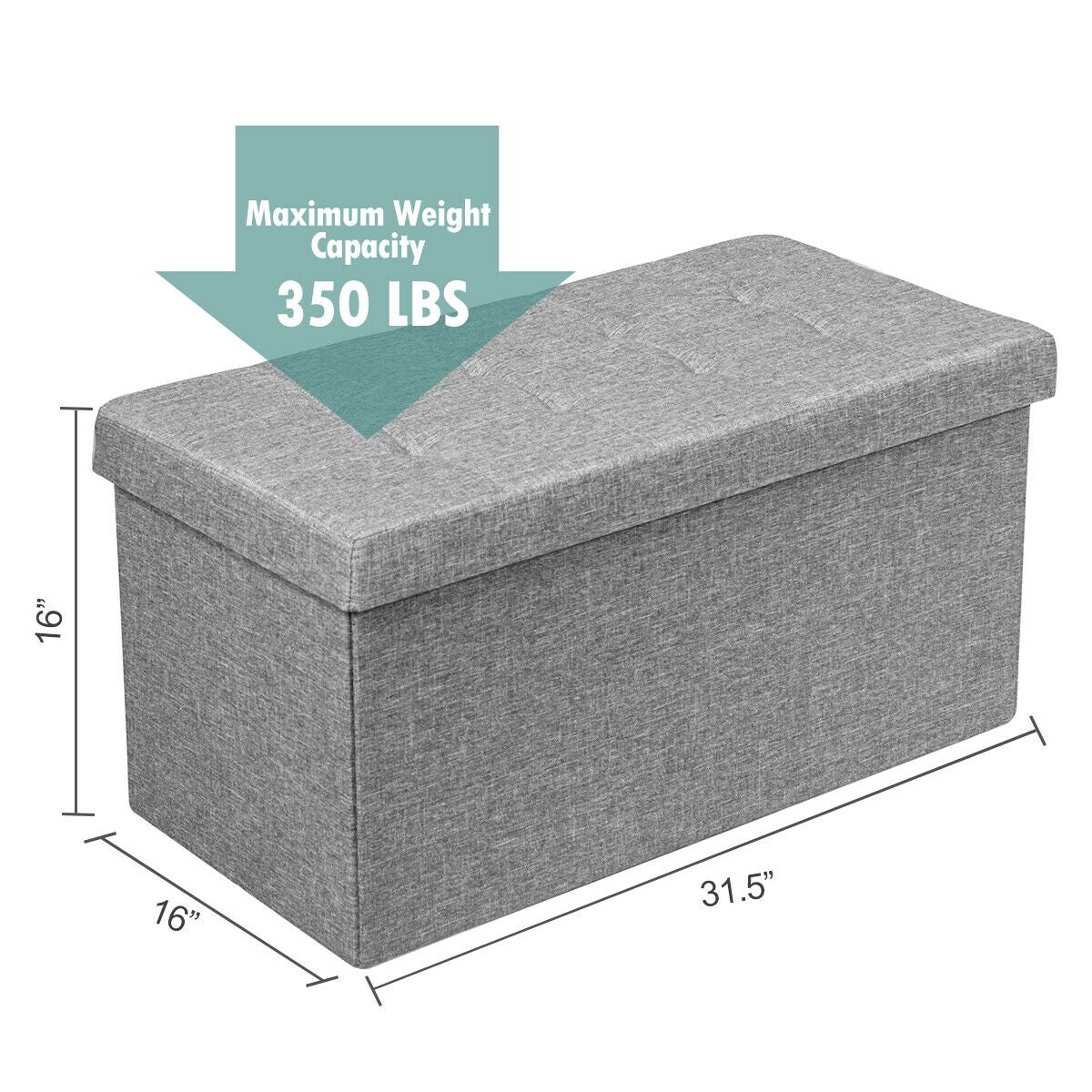 31.5 Inch Foldable Fabric Storage, Removable Bin, Light Gray Shoe Racks & Storage Benches at Gallery Canada