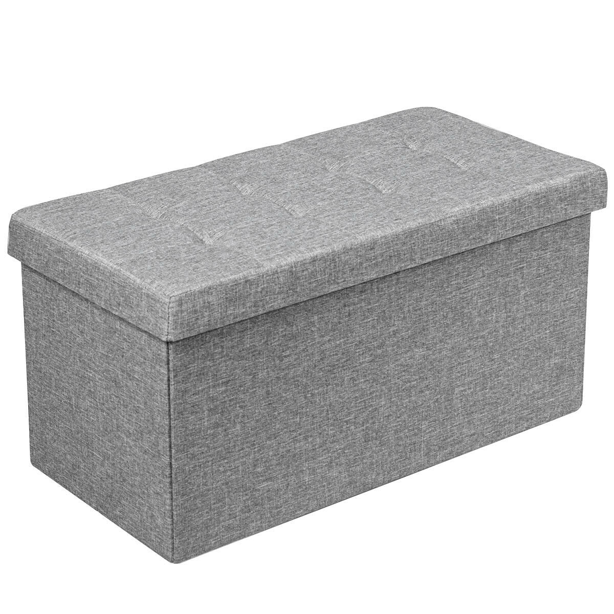 31.5 Inch Foldable Fabric Storage, Removable Bin, Light Gray Shoe Racks & Storage Benches Light Gray at Gallery Canada