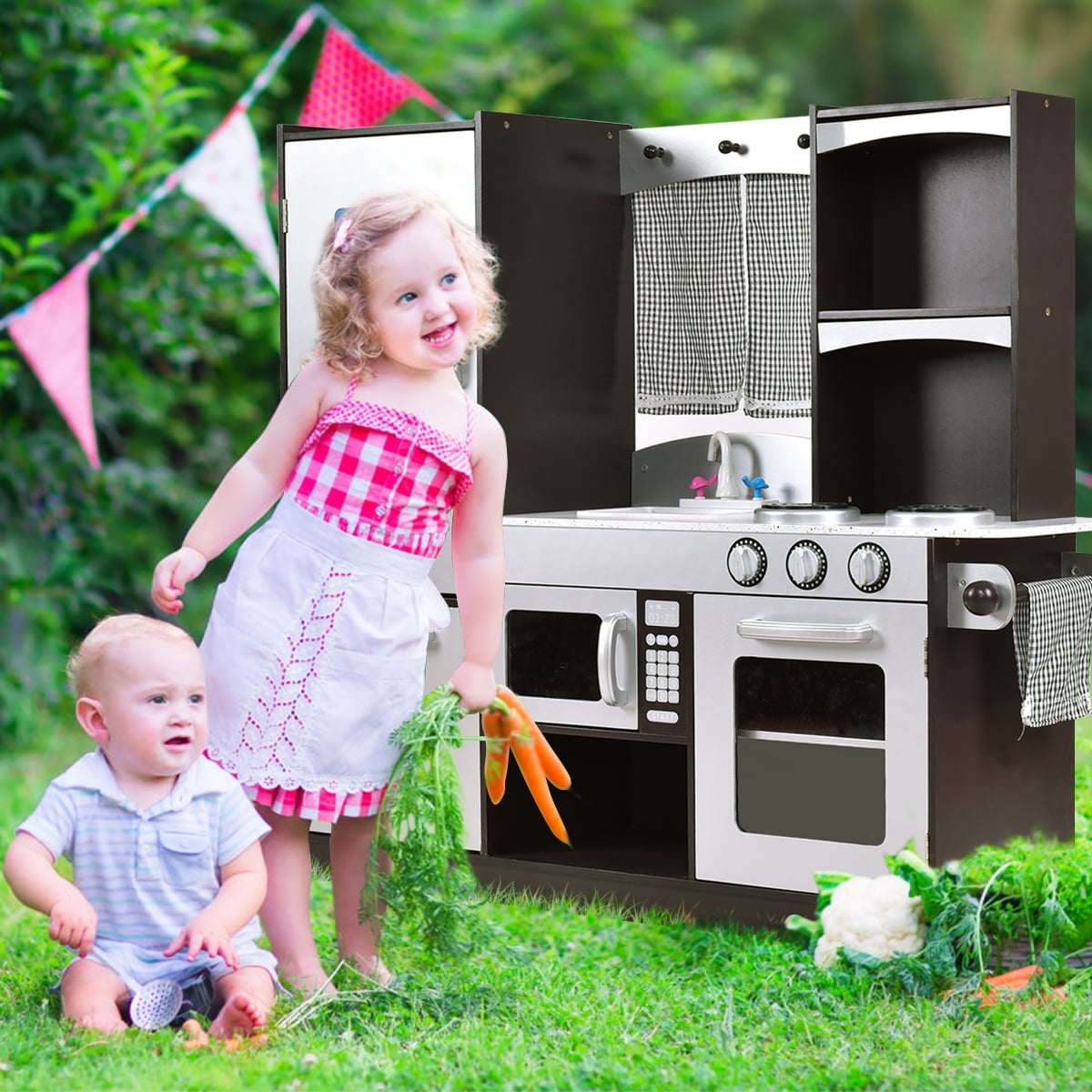 Kids Wooden Kitchen Pretend Play Set, Coffee Play Kitchen Sets at Gallery Canada