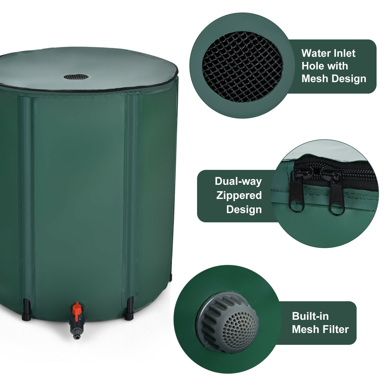 53 Gallon Collapsible Rain Barrel, Green Watering & Irrigation at Gallery Canada