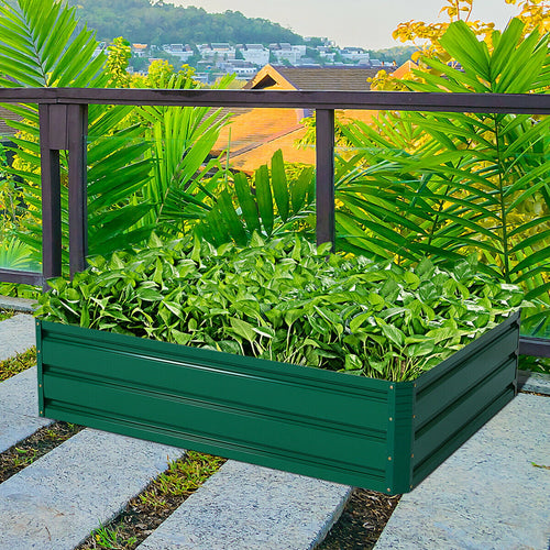 40 Inch x 32 Inch Raised Garden Bed, For Vegetable Flower Planting, Dark Green