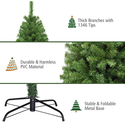 Premium Hinged PVC Artificial Christmas Tree, 7.5 ft, Green Christmas Tree at Gallery Canada