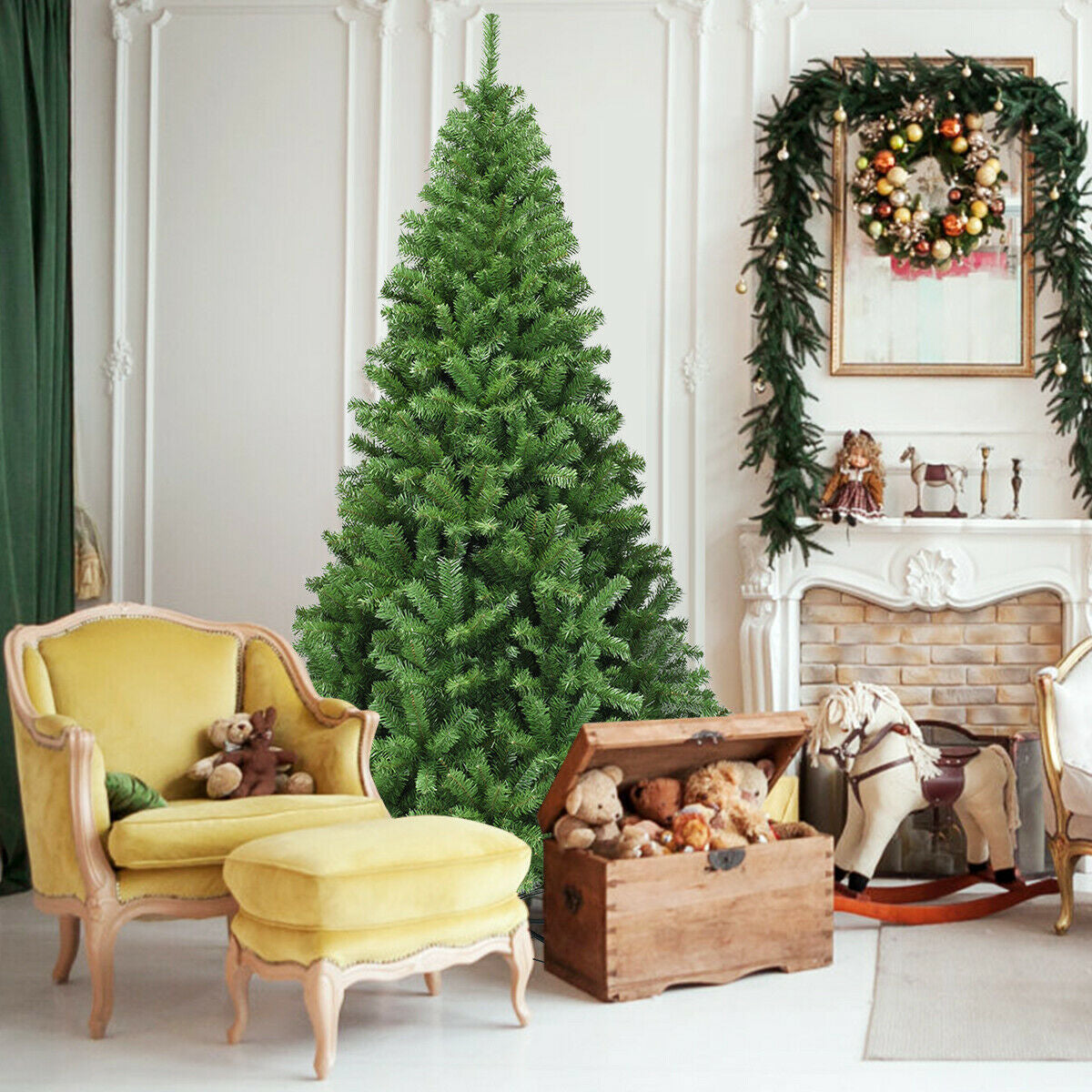 Premium Hinged PVC Artificial Christmas Tree, 7.5 ft, Green Christmas Tree at Gallery Canada