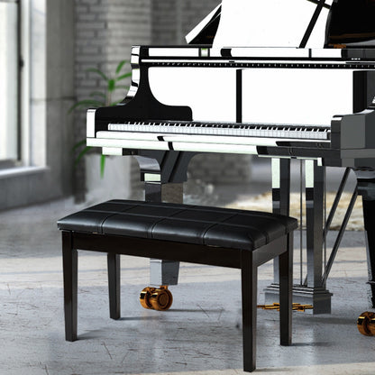 Solid Wood PU Leather Piano Bench, Double Duet Keyboard, Black Pianos & Keyboards at Gallery Canada