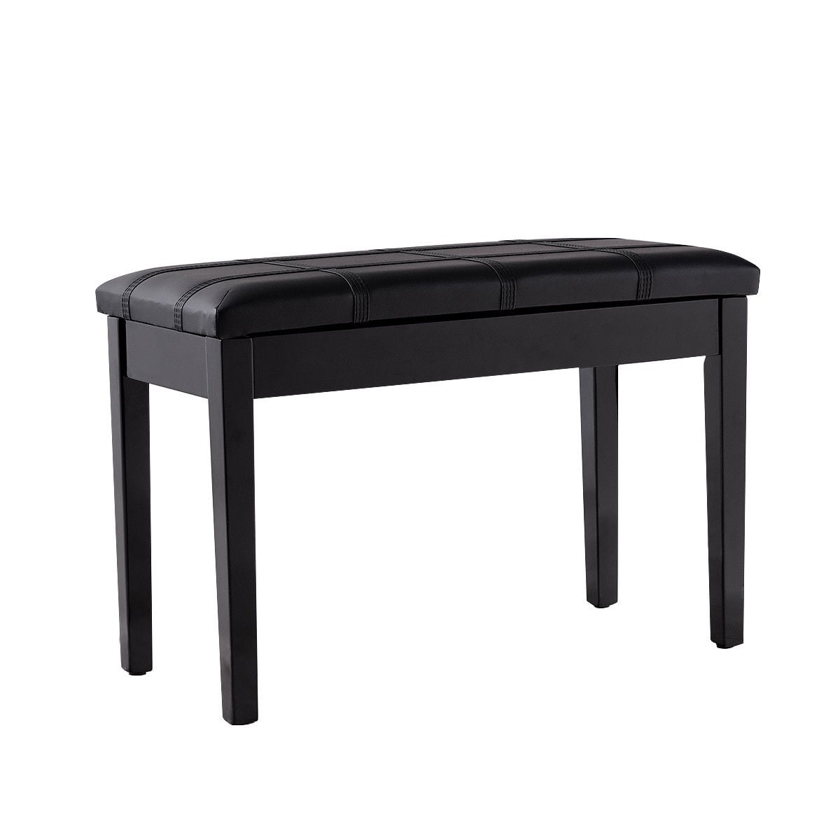 Solid Wood PU Leather Piano Bench, Double Duet Keyboard, Black Pianos & Keyboards at Gallery Canada