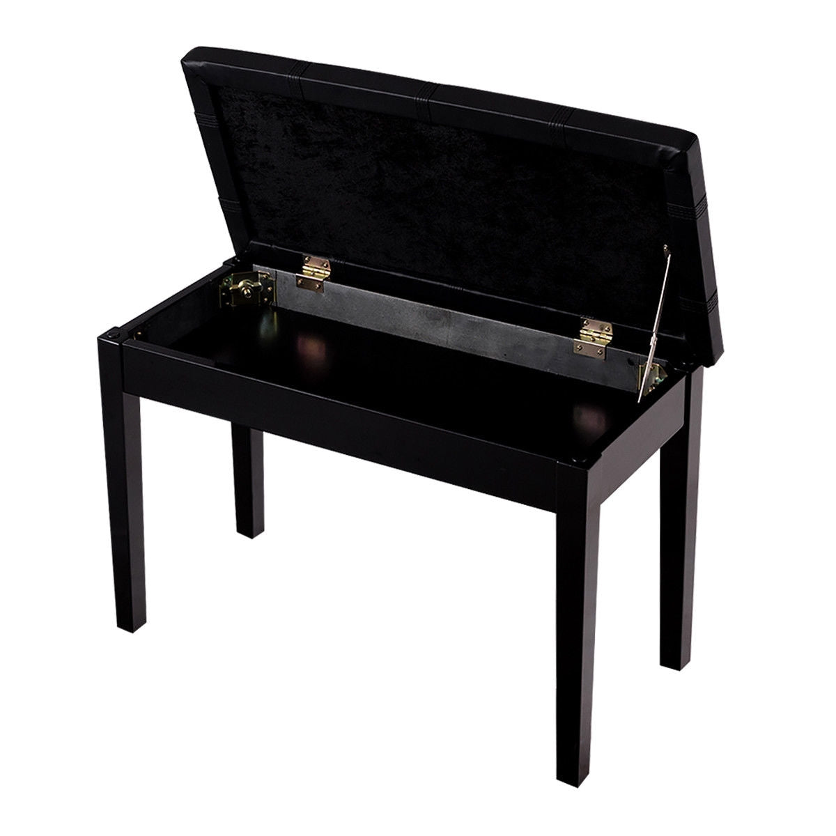 Solid Wood PU Leather Piano Bench, Double Duet Keyboard, Black Pianos & Keyboards at Gallery Canada