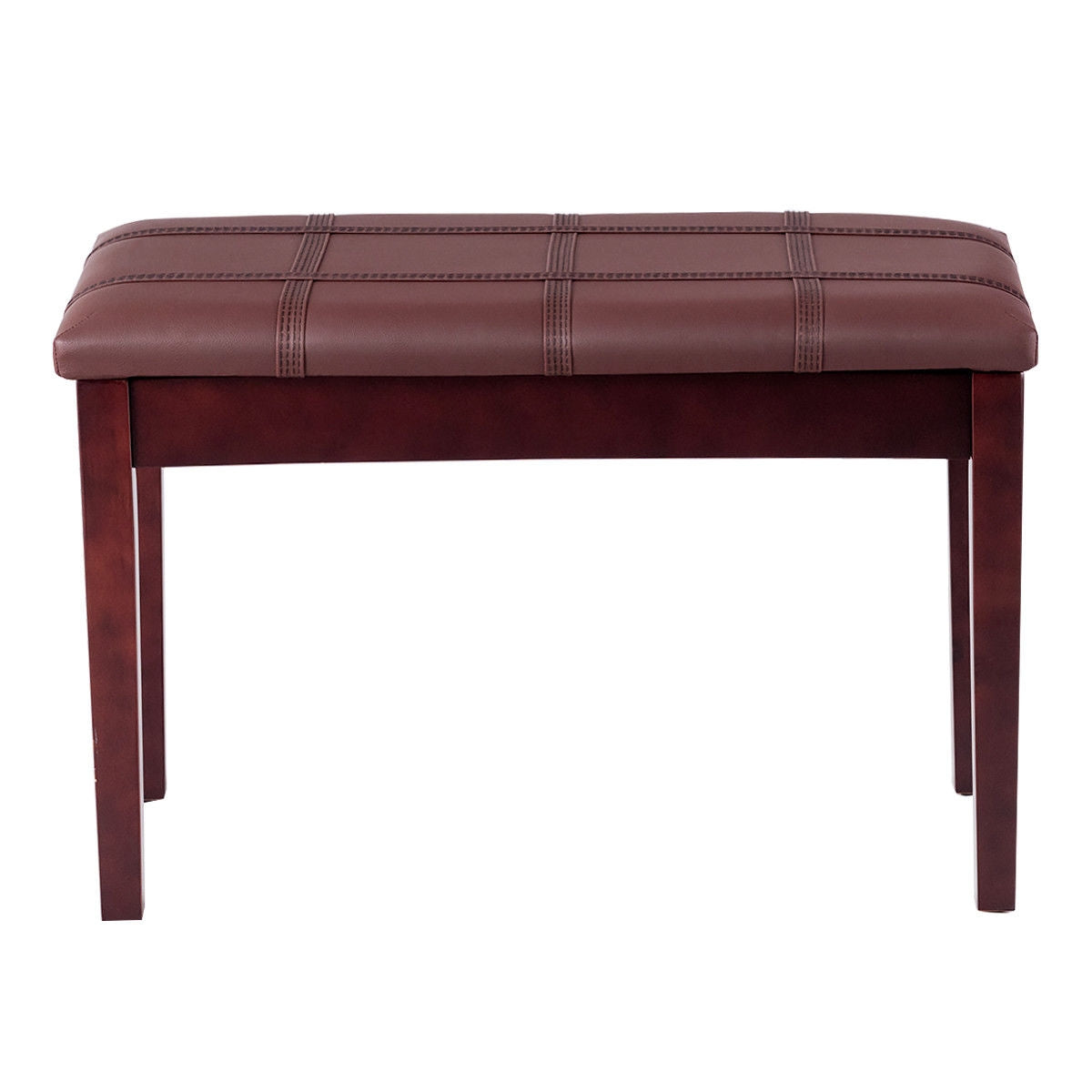 Solid Wood PU Leather Piano Double Duet Keyboard Bench, Brown Pianos & Keyboards at Gallery Canada
