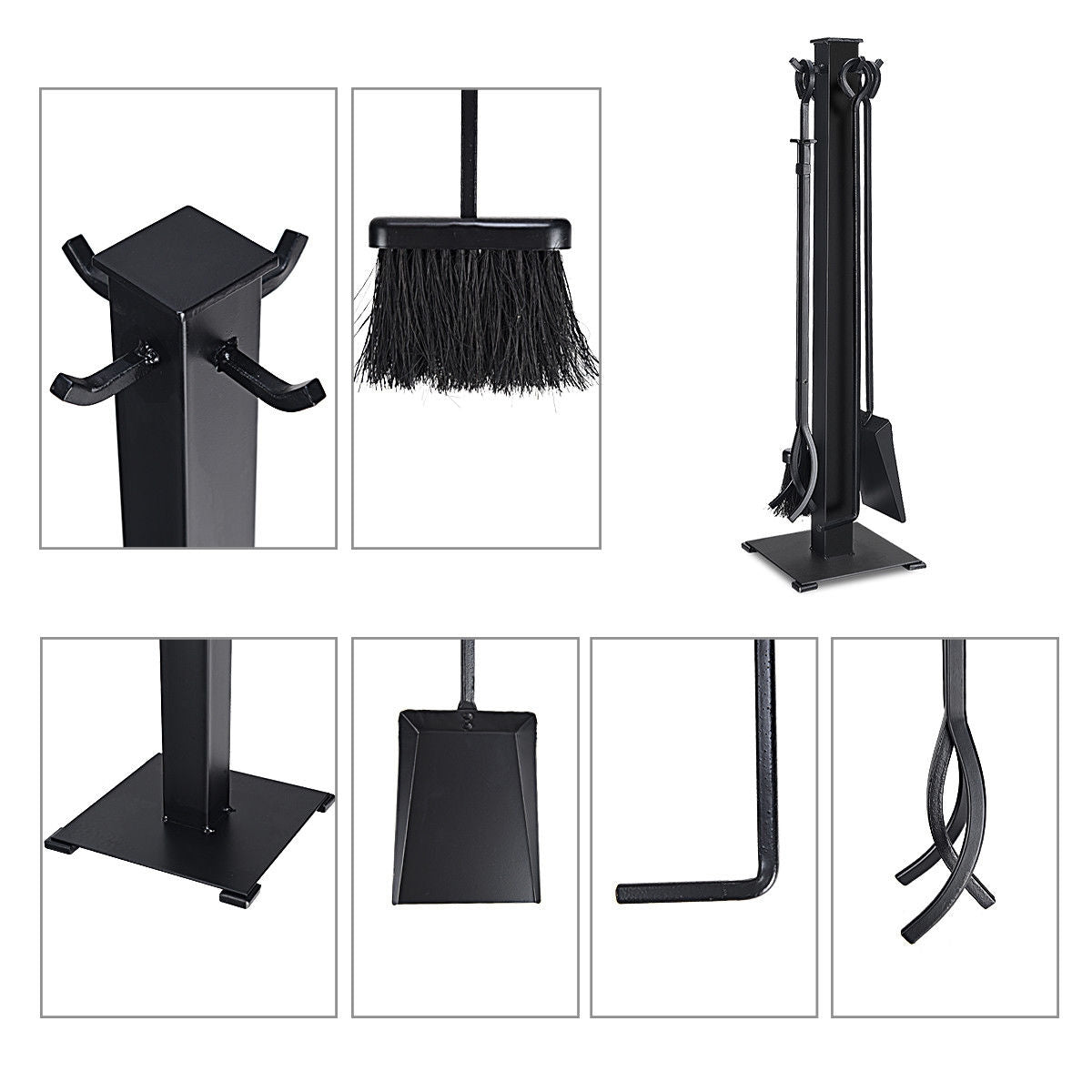 5 Pieces Fireplace Iron Fire Place Tool Set , Black Fireplace Tools at Gallery Canada