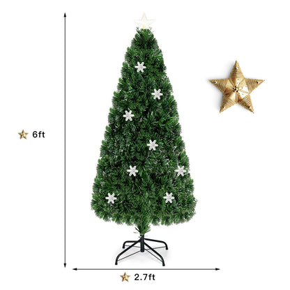 4 / 5 / 6 Feet LED Optic Artificial Christmas Tree with Snowflakes, Green Christmas Tree at Gallery Canada