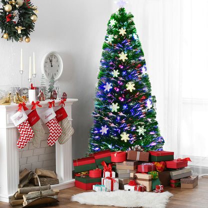 4 / 5 / 6 Feet LED Optic Artificial Christmas Tree with Snowflakes, Green Christmas Tree at Gallery Canada