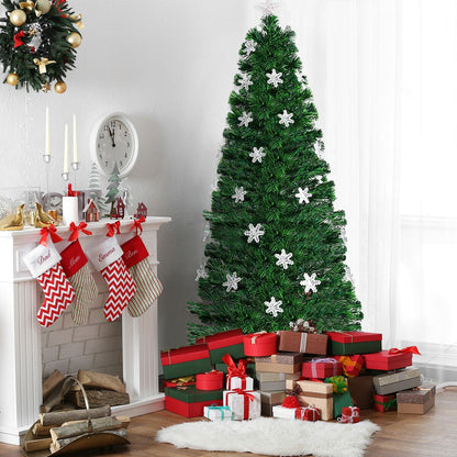 4 / 5 / 6 Feet LED Optic Artificial Christmas Tree with Snowflakes, Green Christmas Tree at Gallery Canada