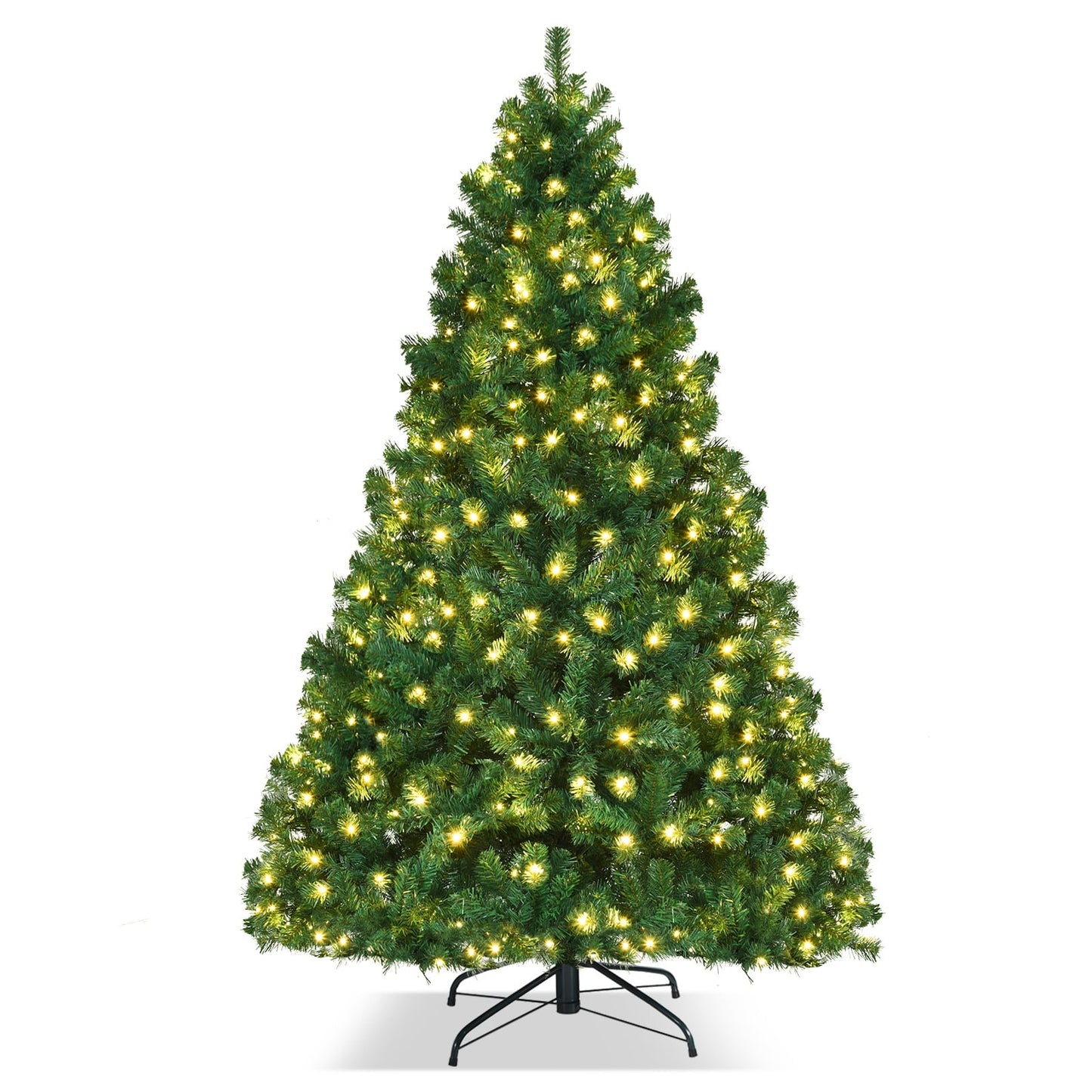 7.5 Ft PVC Artificial Christmas Tree With LED Lights, Green Christmas Tree at Gallery Canada
