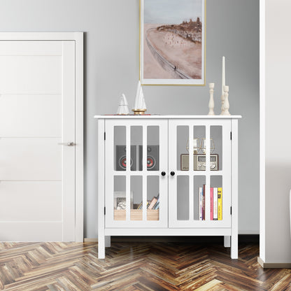 Glass Door Sideboard Console Storage Buffet Cabinet, White Sideboards Cabinets & Buffets at Gallery Canada
