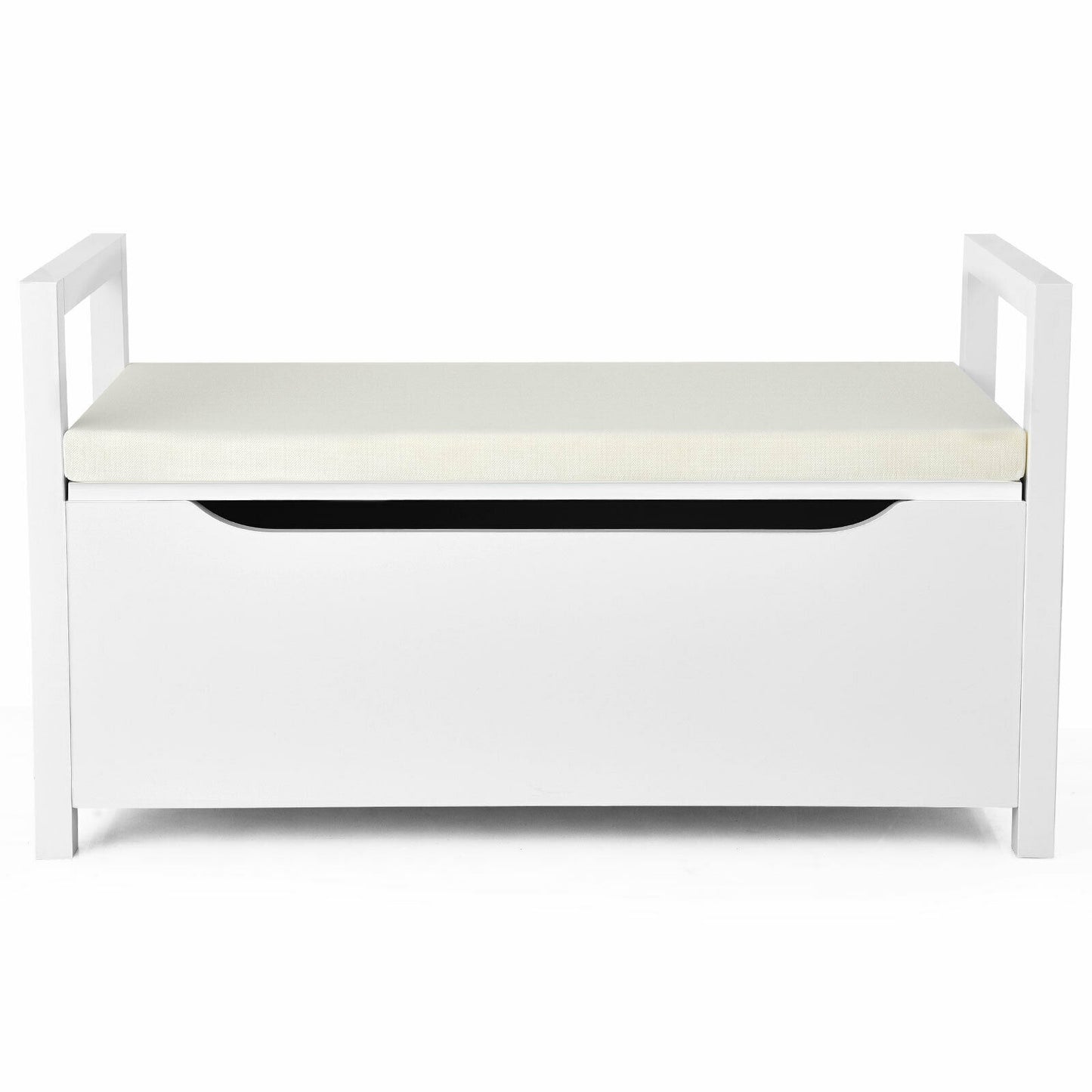 34.5 ×15.5 ×19.5 Inch Shoe Storage Bench, Cushion Seat, White Shoe Racks & Storage Benches at Gallery Canada