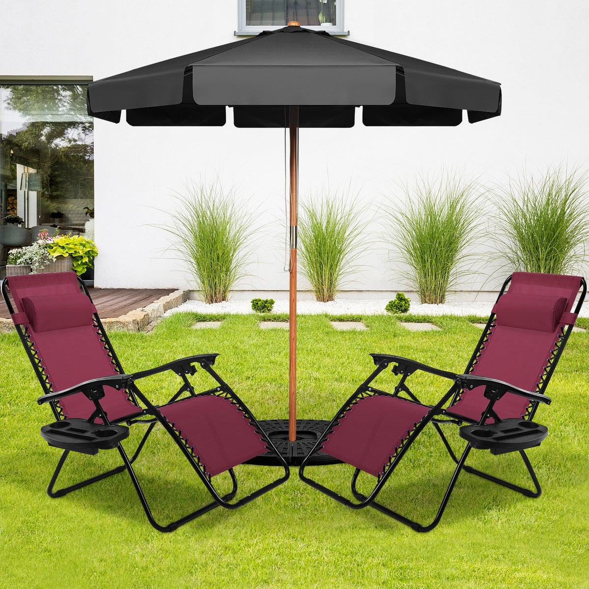 Folding Lounge Chair, Zero Gravity, Dark Red Beach & Lawn Chairs at Gallery Canada