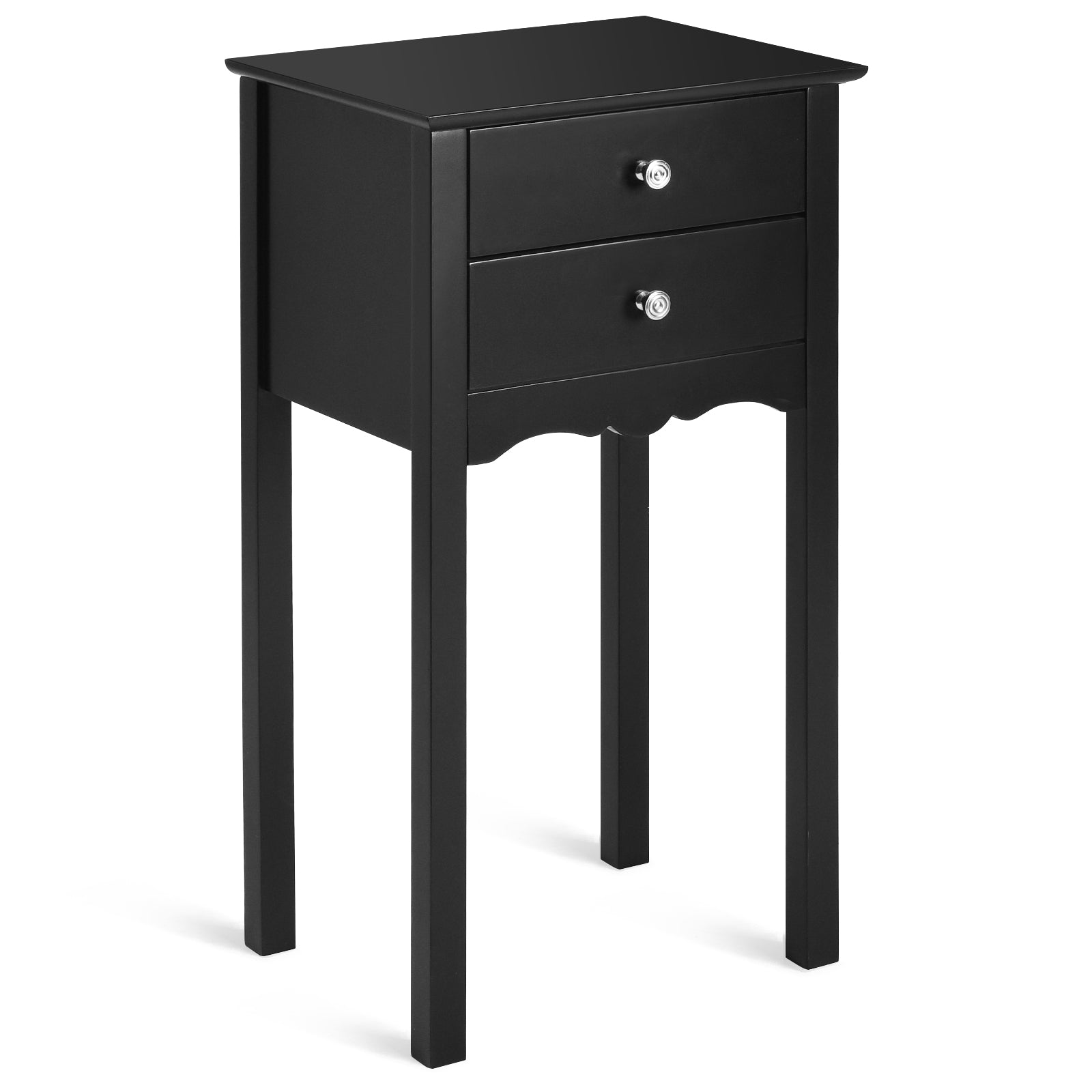 Vintage Side End Table, 2 Drawers, Black End & Side Tables Black at Gallery Canada