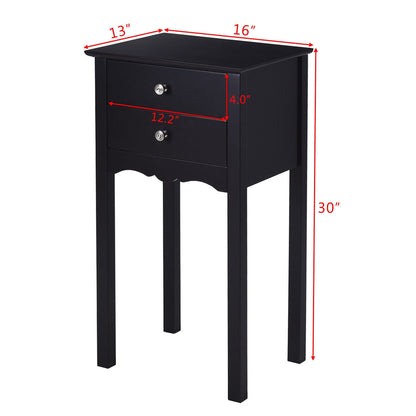 Vintage Side End Table, 2 Drawers, Black End & Side Tables at Gallery Canada