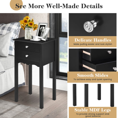 Vintage Side End Table, 2 Drawers, Black End & Side Tables at Gallery Canada