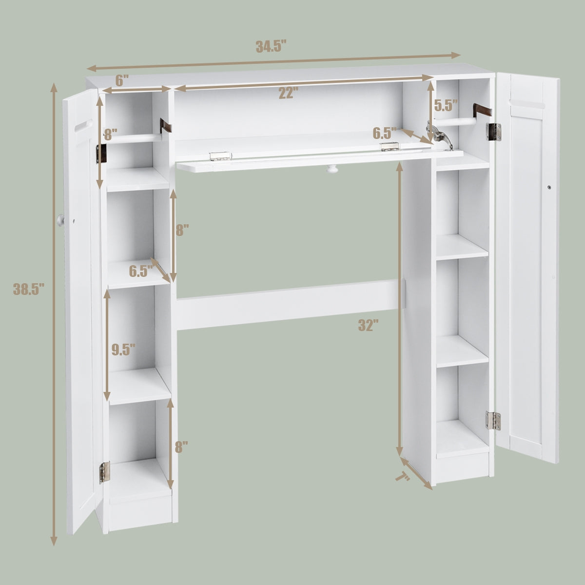 Wooden Over The Toilet Storage Cabinet, White Bathroom Etagere at Gallery Canada