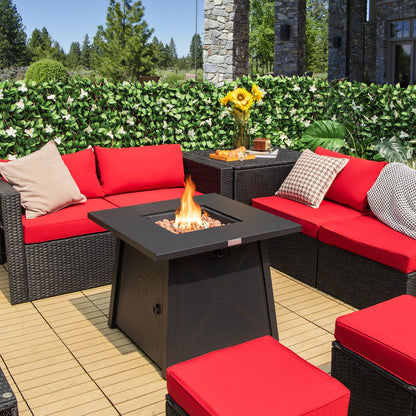 30 Inch Square Propane Gas Fire Table, Waterproof Cover, Black Fire Pits at Gallery Canada