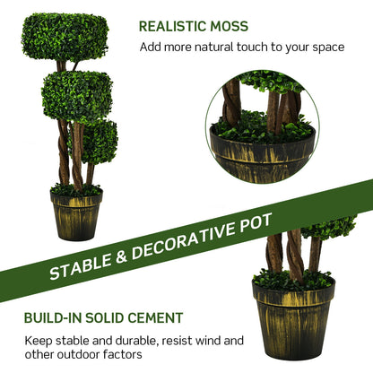 36 Inch Artificial Boxwood Topiary Tree, UV Protected, Indoor Outdoor, Green Faux Plants at Gallery Canada