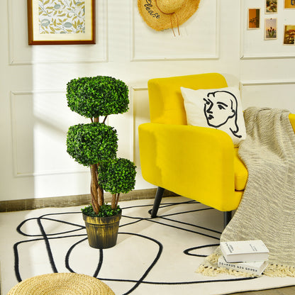 36 Inch Artificial Boxwood Topiary Tree, UV Protected, Indoor Outdoor, Green Faux Plants at Gallery Canada