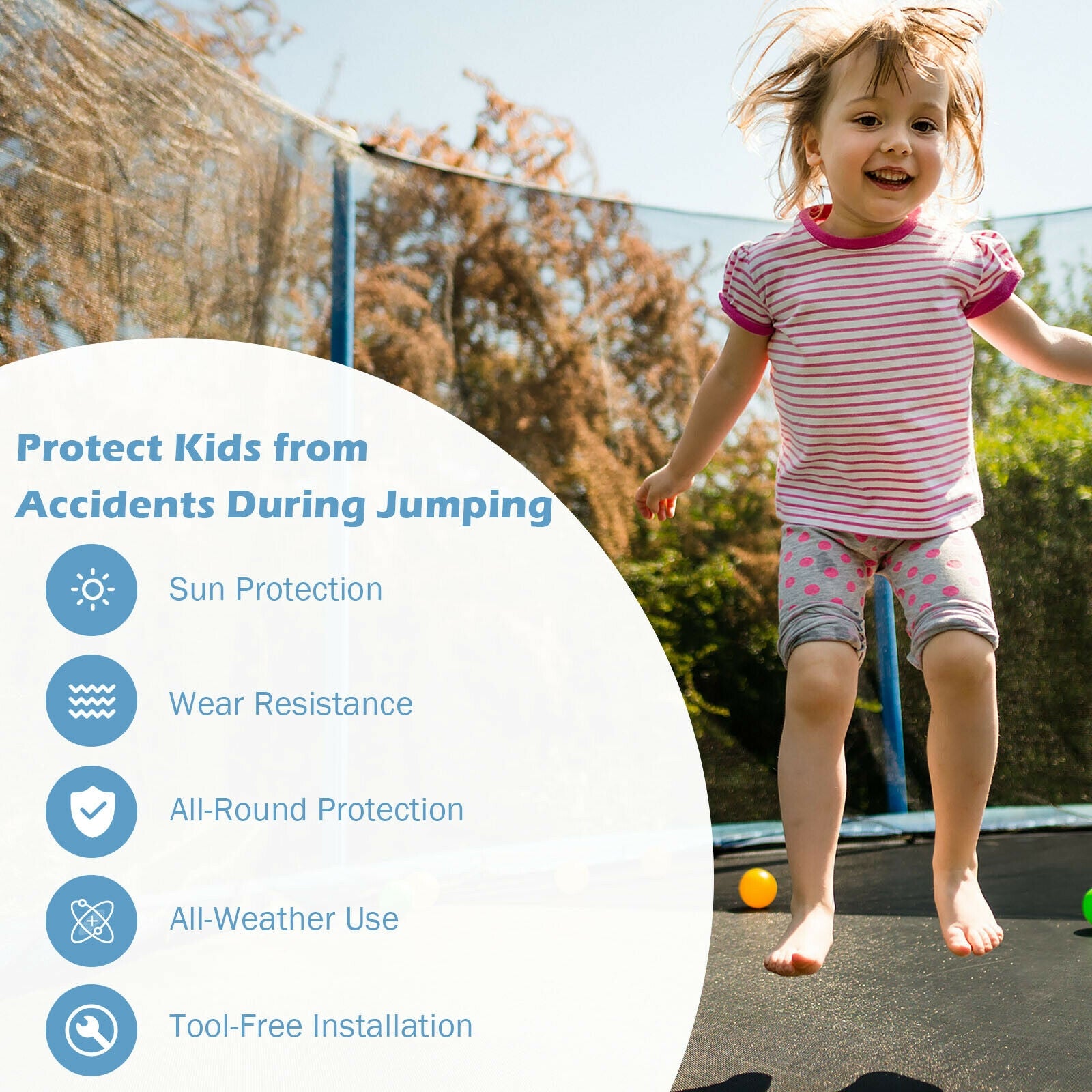 14Ft Replacement Trampoline Safety Enclosure Net, Black Trampoline Accessories at Gallery Canada