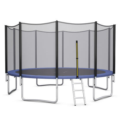 16 Ft Outdoor Trampoline, With Safety Net And Ladder, Black Trampolines at Gallery Canada