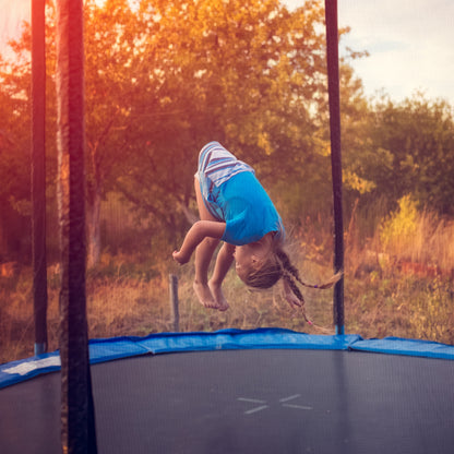 16 Ft Outdoor Trampoline, With Safety Net And Ladder, Black Trampolines at Gallery Canada