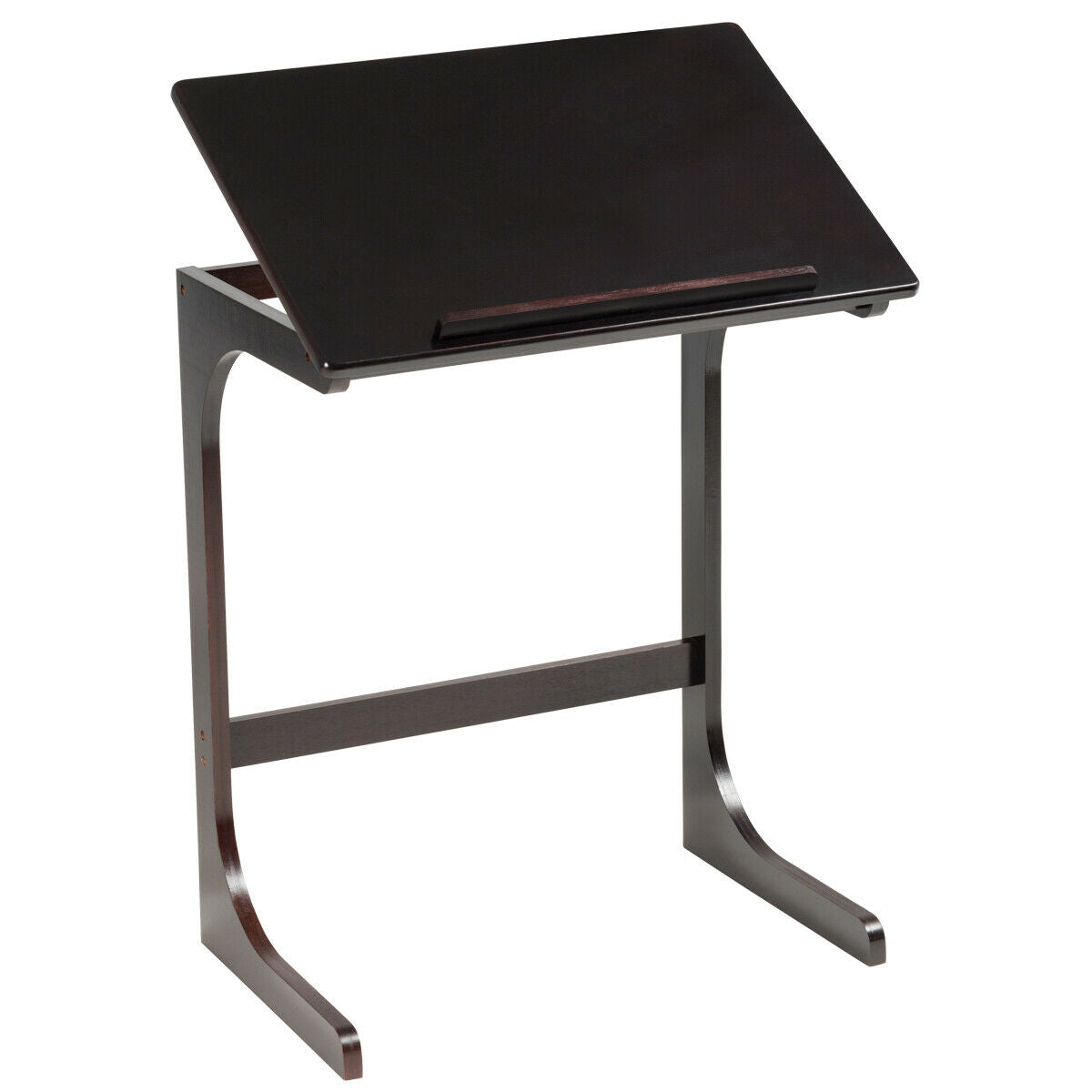 Adjustable C-Shape End Table With Tilting Top, Brown Laptop Tables & Printer Stands at Gallery Canada