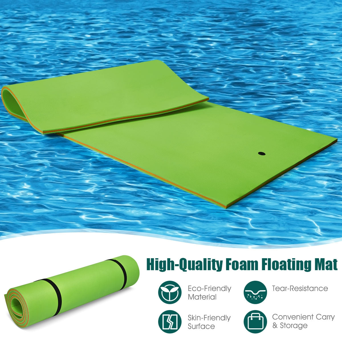 12' X 6' Floating Water Pad, 3 Layer, Green Swimming at Gallery Canada