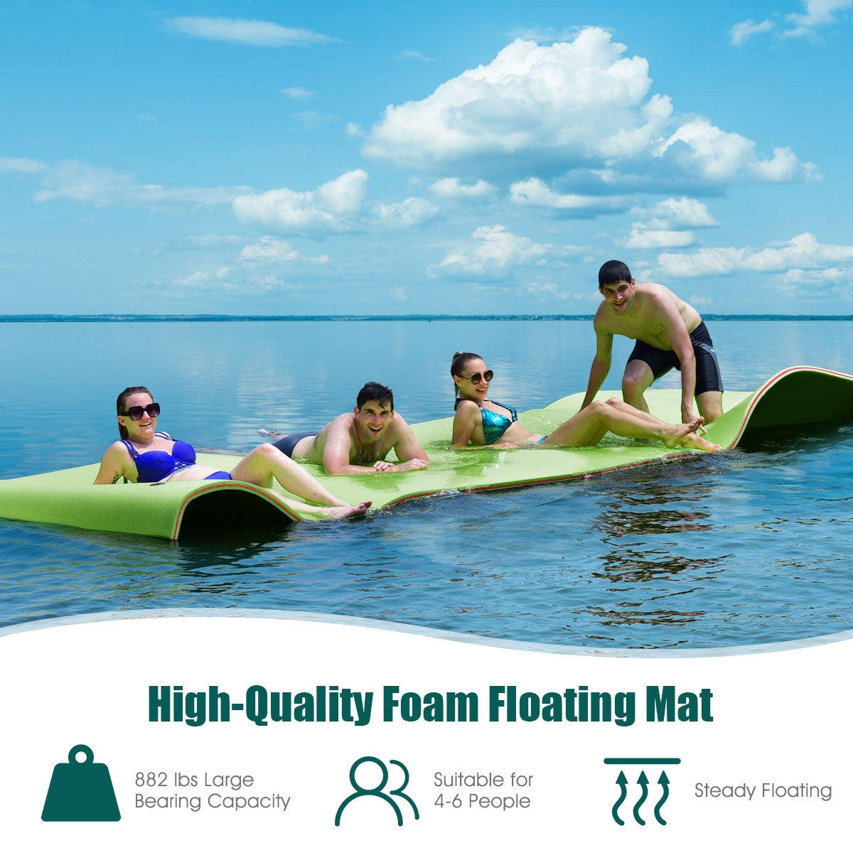 12' X 6' Floating Water Pad, 3 Layer, Green Swimming at Gallery Canada