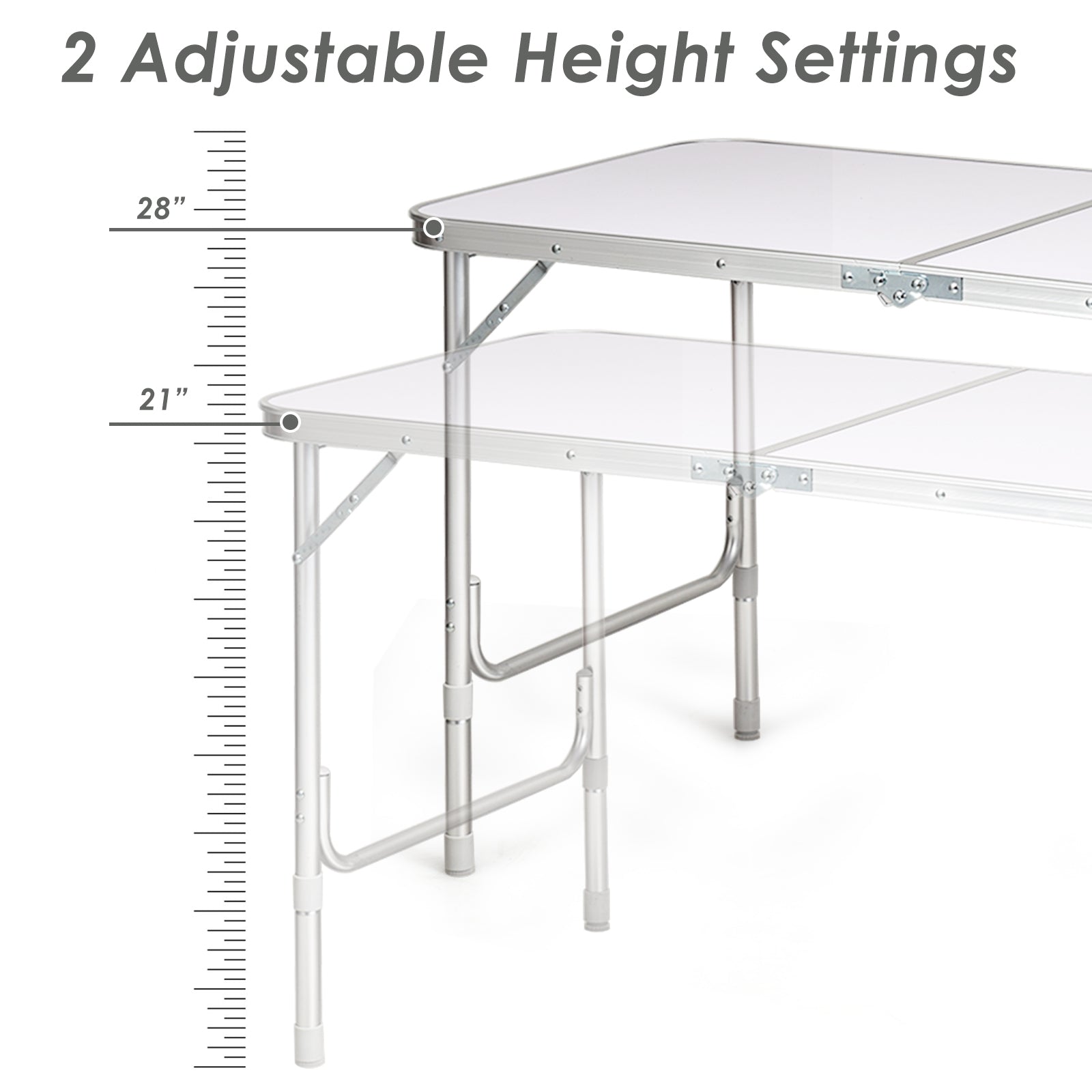 Adjustable Folding Camping Table, Gray Camping Furniture at Gallery Canada