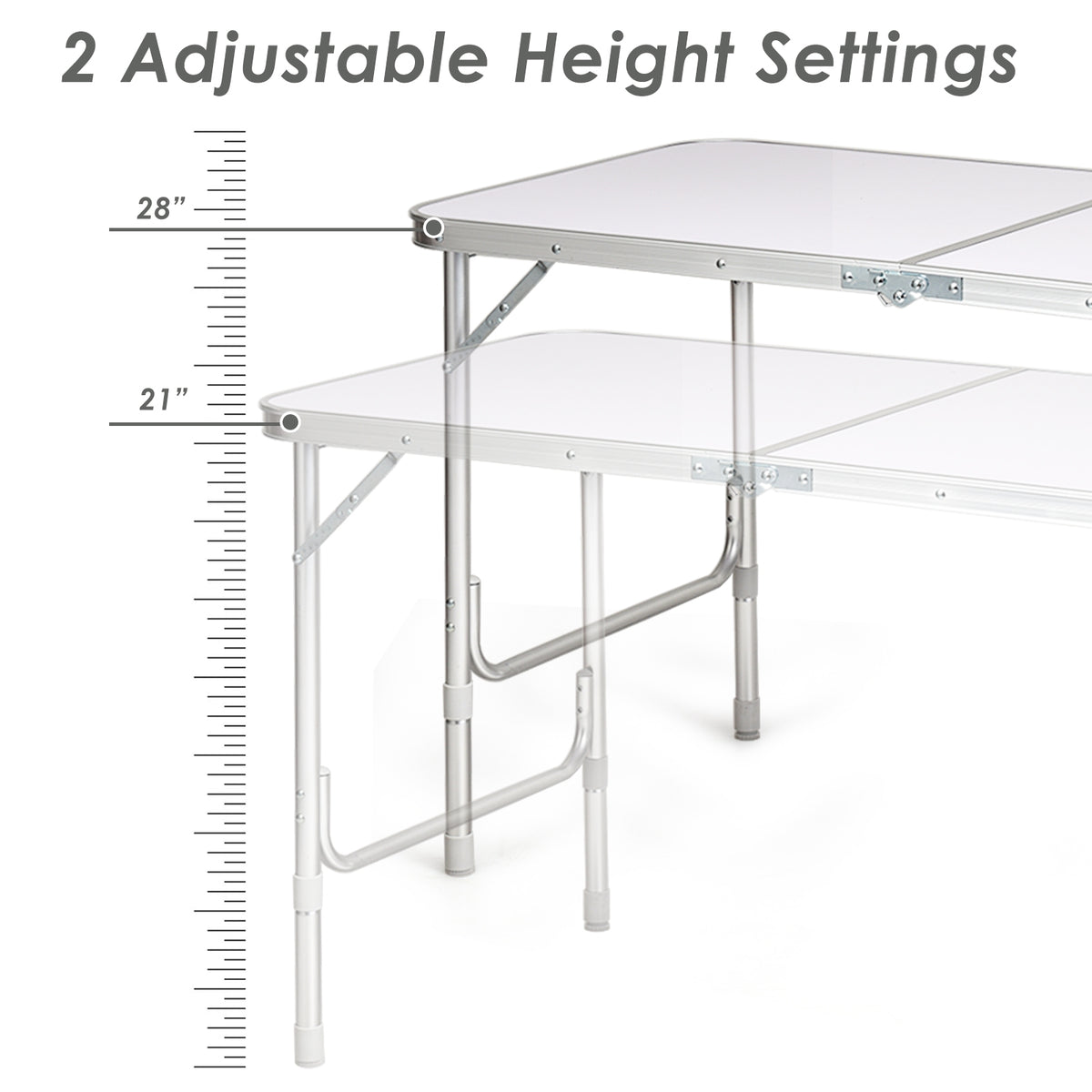 Adjustable Folding Camping Table, Gray Camping Furniture at Gallery Canada