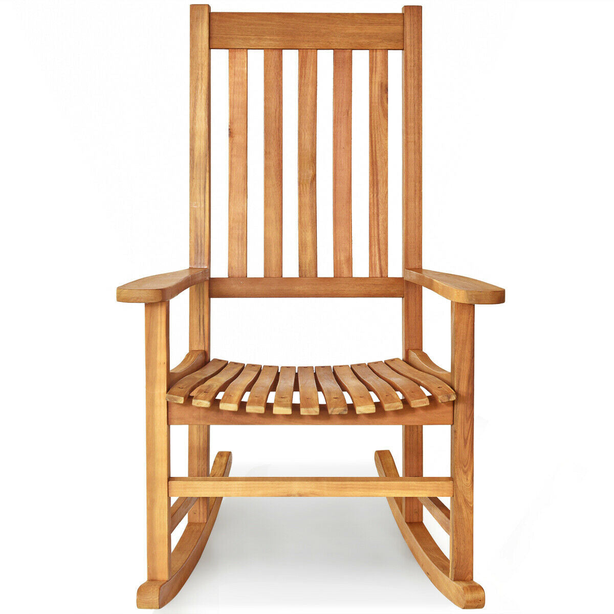 Wooden High Back Rocking Chair, Indoor Outdoor, Natural Patio Rocking Chairs & Gliders at Gallery Canada