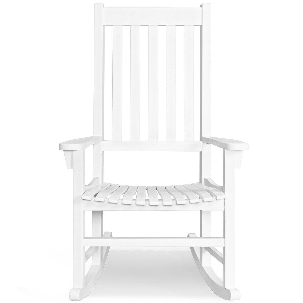 Wooden High Back Rocking Chair, White Patio Rocking Chairs & Gliders at Gallery Canada