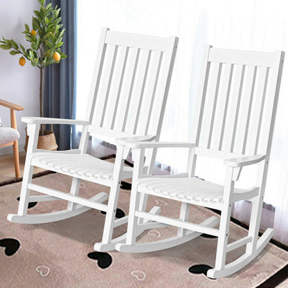 Wooden High Back Rocking Chair, White Patio Rocking Chairs & Gliders at Gallery Canada